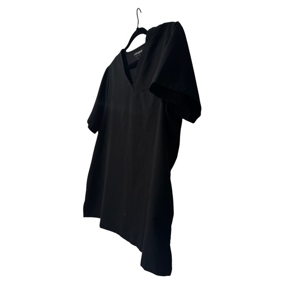 Mandala Scrub Top Women XL Black Nurse V-Neck Short Sleeve Pocket - Picture 3 of 7